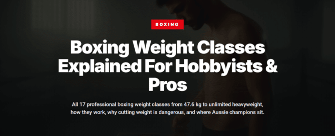 Boxer weighing in on scale before training session at boxing gym
