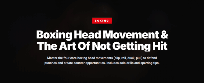 Boxer demonstrating head movement slip defence in training gym