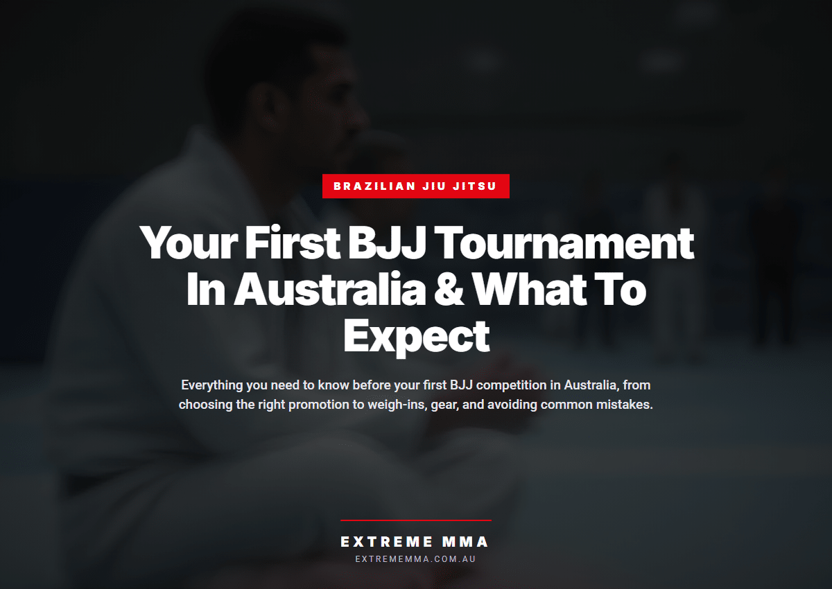 BJJ competitor preparing mentally before first tournament match in Australia